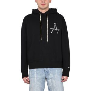 ARIES Black Cotton Graphic Hoodie Men BLACK Sweaters & Cardigans
